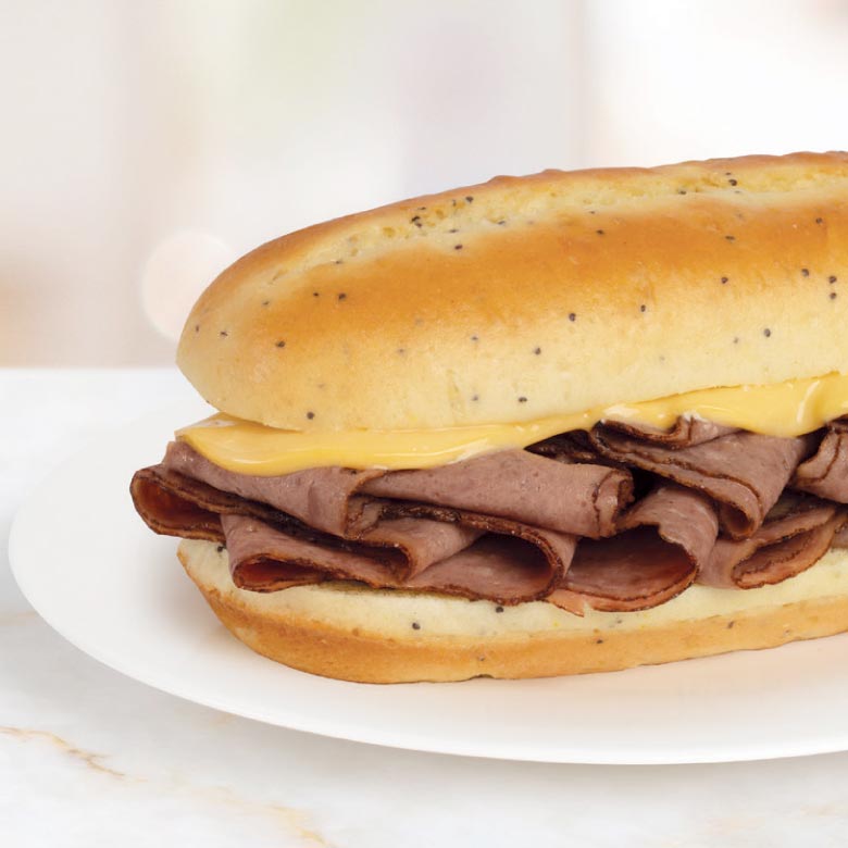 Roast Beef Cheddar Melt sandwich